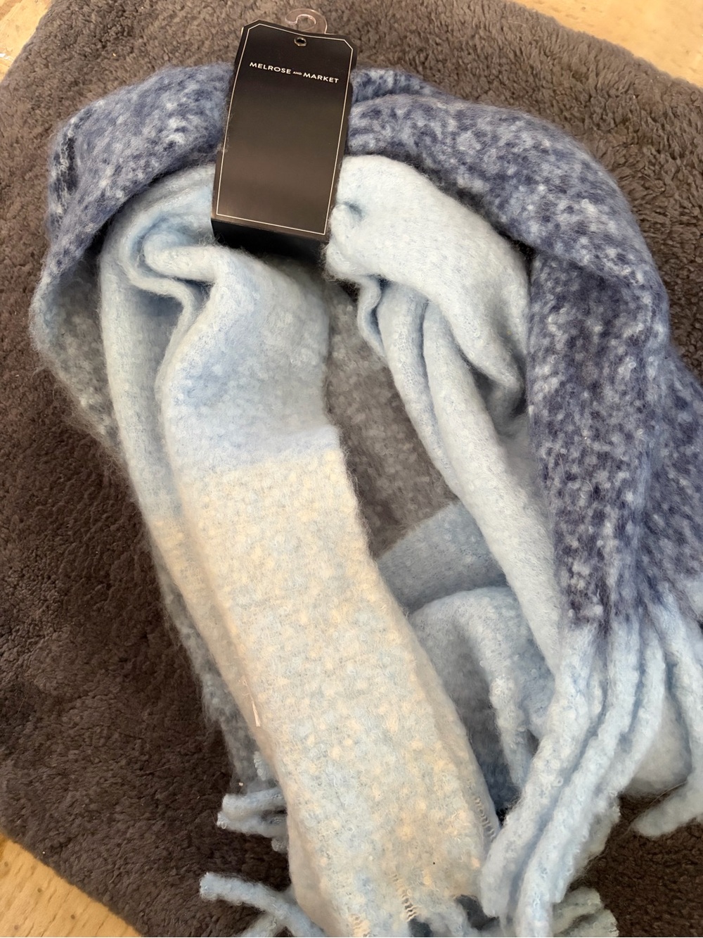 NWT- Melrose and Market Blue Ombre Fringe Scarf